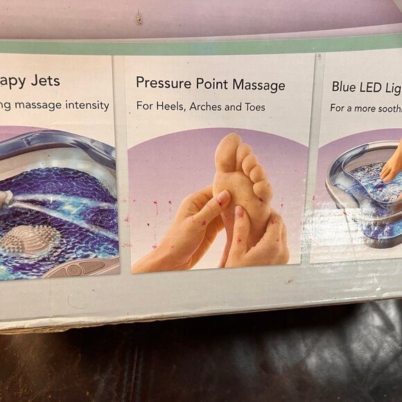 Homedics HYDRO-THERAPY FOOT MASSAGER Jet Action and Heat FB-200 New in Box! - Picture 2 of 5